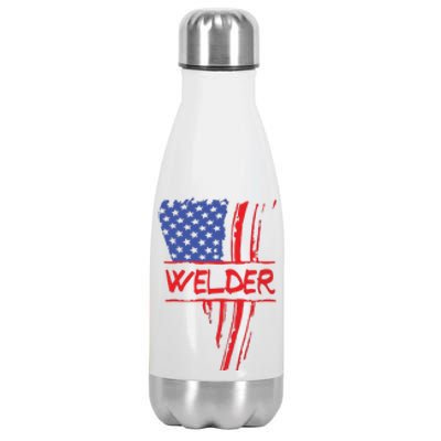 Welder American Flag Welding Gift Triangular Usa Patriotic Stainless Steel Insulated Water Bottle