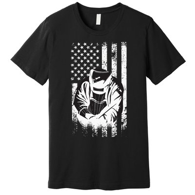 Welder american flag welding and welder motif Premium T-Shirt