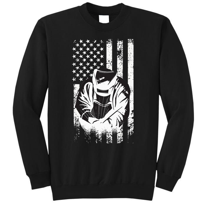 Welder american flag welding and welder motif Tall Sweatshirt