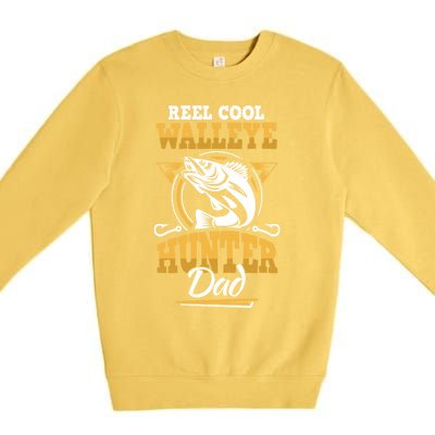 Walleye Angler Fisher And Fishing Dad Gift Premium Crewneck Sweatshirt