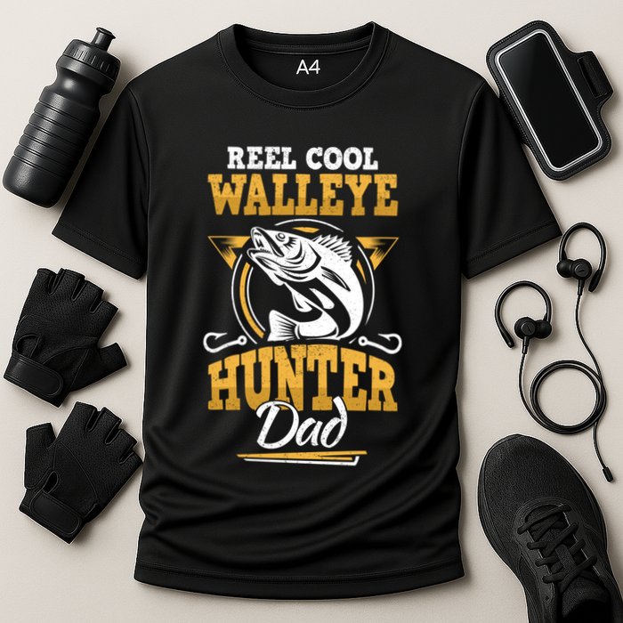 Walleye Angler Fisher And Fishing Dad Gift Cooling Performance Crew T-Shirt