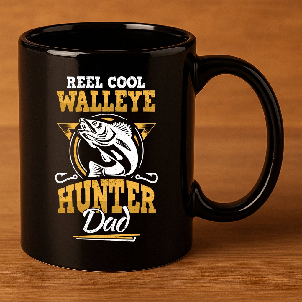 Walleye Angler Fisher And Fishing Dad Gift 11oz C Handle Ceramic Mug