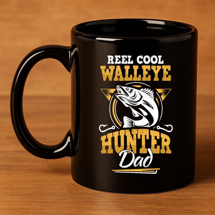 Walleye Angler Fisher And Fishing Dad Gift 11oz C Handle Ceramic Mug