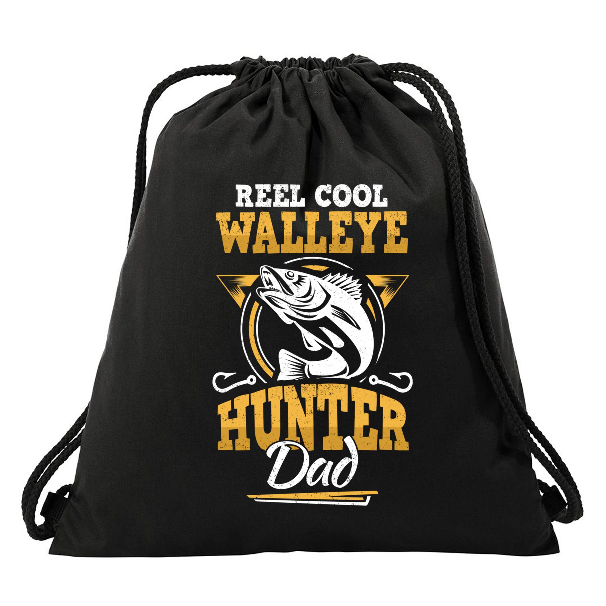 Walleye Angler Fisher And Fishing Dad Gift Drawstring Bag