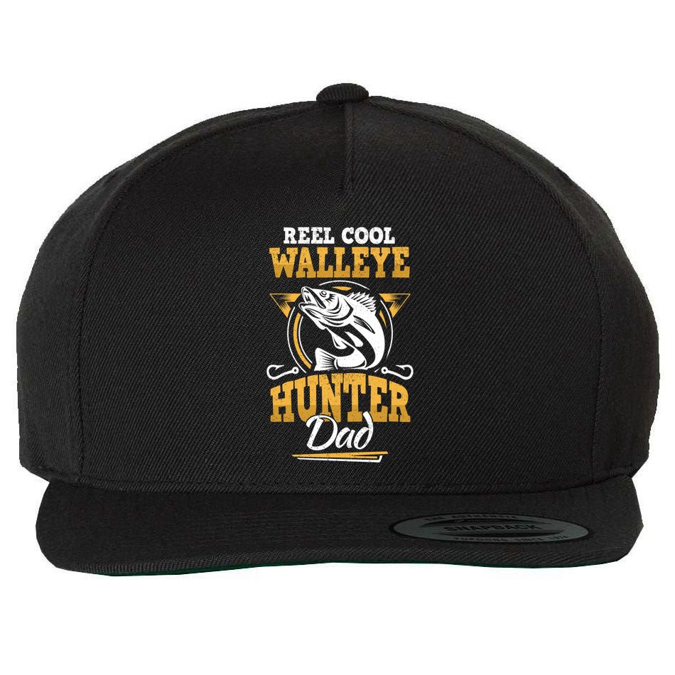 Walleye Angler Fisher And Fishing Dad Gift Wool Snapback Cap