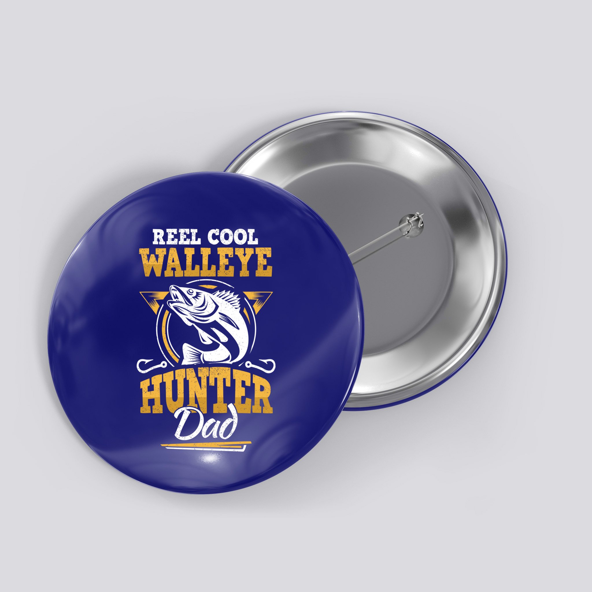 Walleye Angler Fisher And Fishing Dad Gift Button
