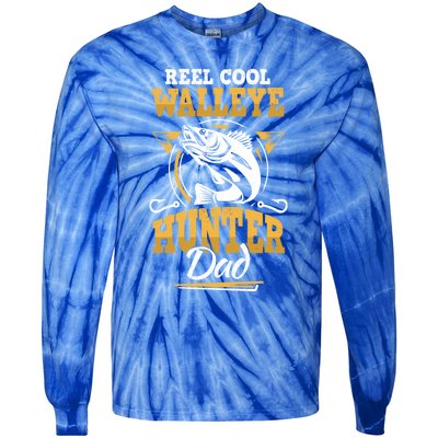 Walleye Angler Fisher And Fishing Dad Gift Tie-Dye Long Sleeve Shirt