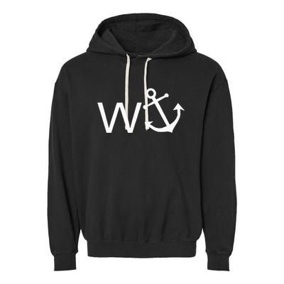 W Anchor Funny Wanker Jerk Funny Slang Garment-Dyed Fleece Hoodie