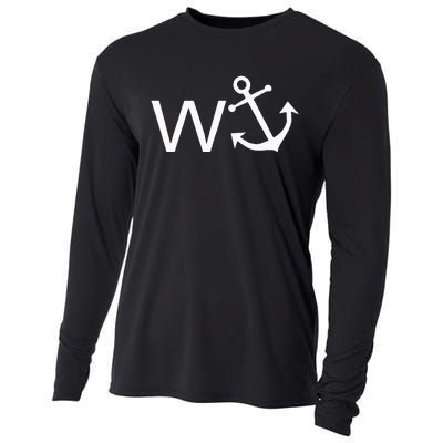 W Anchor Funny Wanker Jerk Funny Slang Cooling Performance Long Sleeve Crew