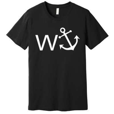 W Anchor Funny Wanker Jerk Funny Slang Premium T-Shirt