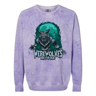 Werewolves Are Fur Real Colorblast Crewneck Sweatshirt