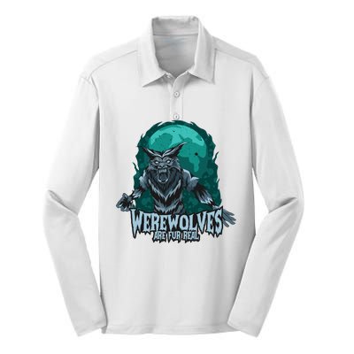 Werewolves Are Fur Real Silk Touch Performance Long Sleeve Polo