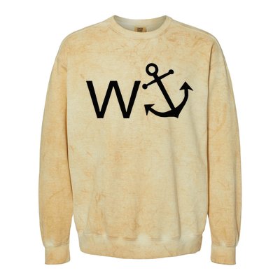 W Anchor Funny Wanker Jerk Funny Slang Colorblast Crewneck Sweatshirt