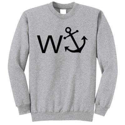 W Anchor Funny Wanker Jerk Funny Slang Tall Sweatshirt