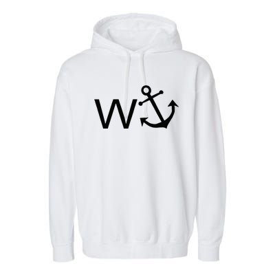 W Anchor Funny Wanker Jerk Funny Slang Garment-Dyed Fleece Hoodie