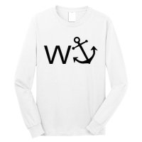 W Anchor Funny Wanker Jerk Funny Slang Long Sleeve Shirt