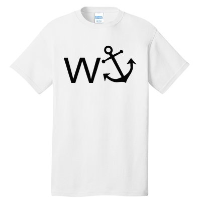 W Anchor Funny Wanker Jerk Funny Slang Tall T-Shirt