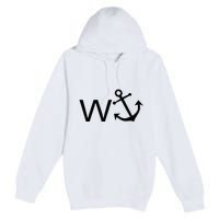 W Anchor Funny Wanker Jerk Funny Slang Premium Pullover Hoodie