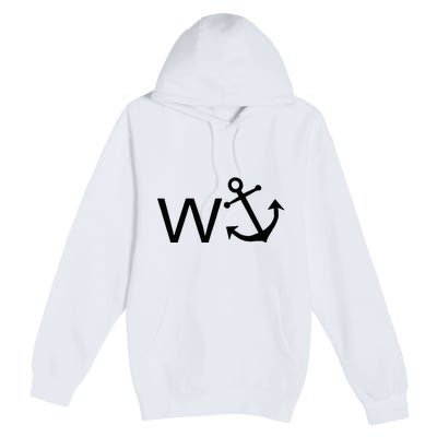 W Anchor Funny Wanker Jerk Funny Slang Premium Pullover Hoodie