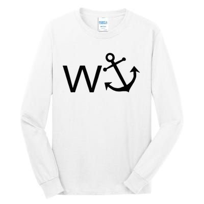 W Anchor Funny Wanker Jerk Funny Slang Tall Long Sleeve T-Shirt