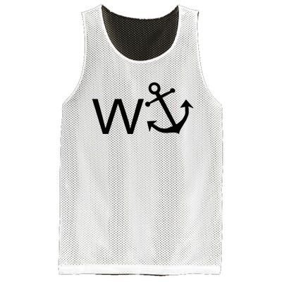 W Anchor Funny Wanker Jerk Funny Slang Mesh Reversible Basketball Jersey Tank