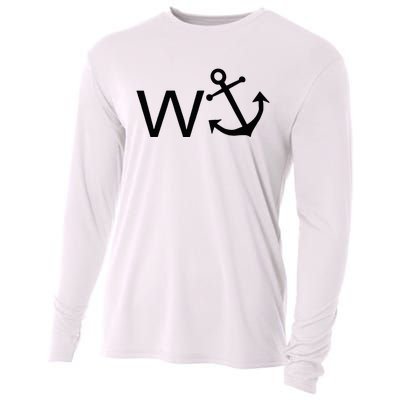 W Anchor Funny Wanker Jerk Funny Slang Cooling Performance Long Sleeve Crew