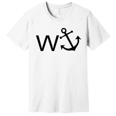 W Anchor Funny Wanker Jerk Funny Slang Premium T-Shirt