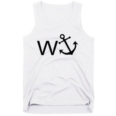 W Anchor Funny Wanker Jerk Funny Slang Tank Top