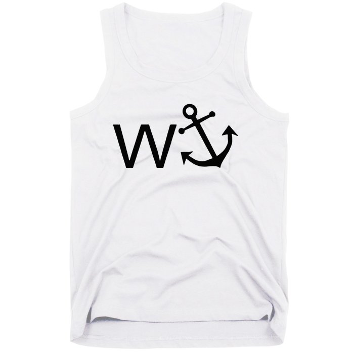 W Anchor Funny Wanker Jerk Funny Slang Tank Top