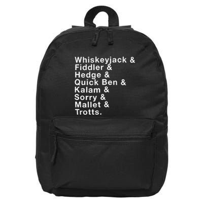 Whiskeyjack And Fiddler And Hedge And Quick Ben 16 in Basic Backpack