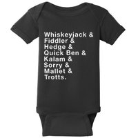 Whiskeyjack And Fiddler And Hedge And Quick Ben Baby Bodysuit