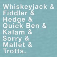 Whiskeyjack And Fiddler And Hedge And Quick Ben Sueded Cloud Jersey T-Shirt