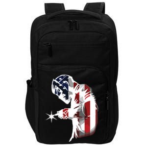 Welder American Flag USA Patriotic Welder Impact Tech Backpack