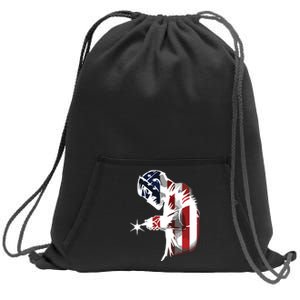 Welder American Flag USA Patriotic Welder Sweatshirt Cinch Pack Bag