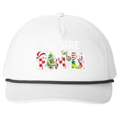 We Are Family Christmas Pajamas Funny Matching Family Xmas Snapback Five-Panel Rope Hat