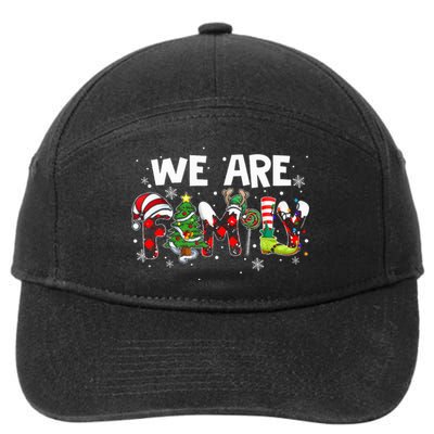 We Are Family Christmas Pajamas Funny Matching Family Xmas 7-Panel Snapback Hat