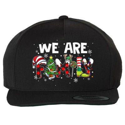 We Are Family Christmas Pajamas Funny Matching Family Xmas Wool Snapback Cap