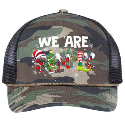 We Are Family Christmas Pajamas Funny Matching Family Xmas Retro Rope Trucker Hat Cap