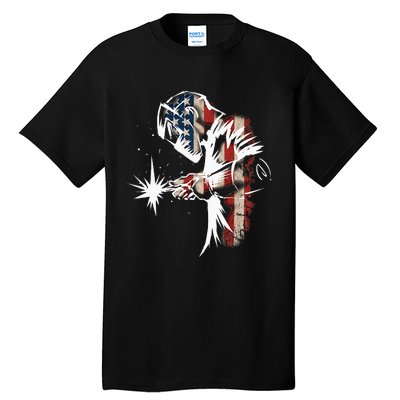 Welder American Flag USA Patriotic Welder Gift Tall T-Shirt