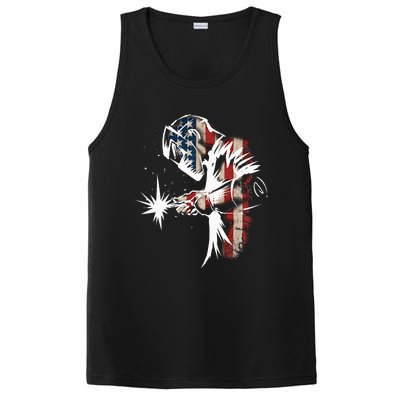 Welder American Flag USA Patriotic Welder Gift PosiCharge Competitor Tank