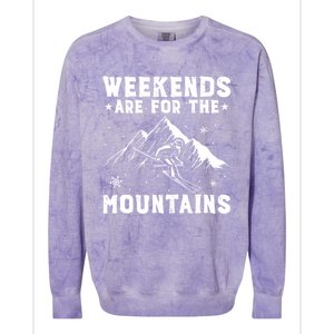 Weekends Are For The Mountains Skier Skiing Gift Colorblast Crewneck Sweatshirt