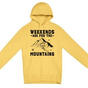 Weekends Are For The Mountains Skier Skiing Gift Premium Pullover Hoodie