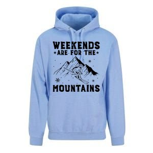 Weekends Are For The Mountains Skier Skiing Gift Unisex Surf Hoodie