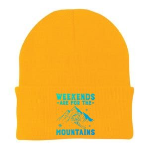 Weekends Are For The Mountains Skier Skiing Gift Knit Cap Winter Beanie