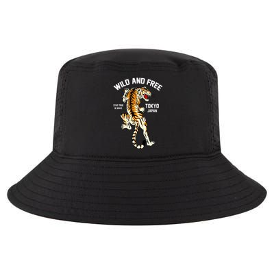 Wild And Free Enjoy Cool Brave Tokyo Japan Wild Tiger Graphic Gift Cool Comfort Performance Bucket Hat