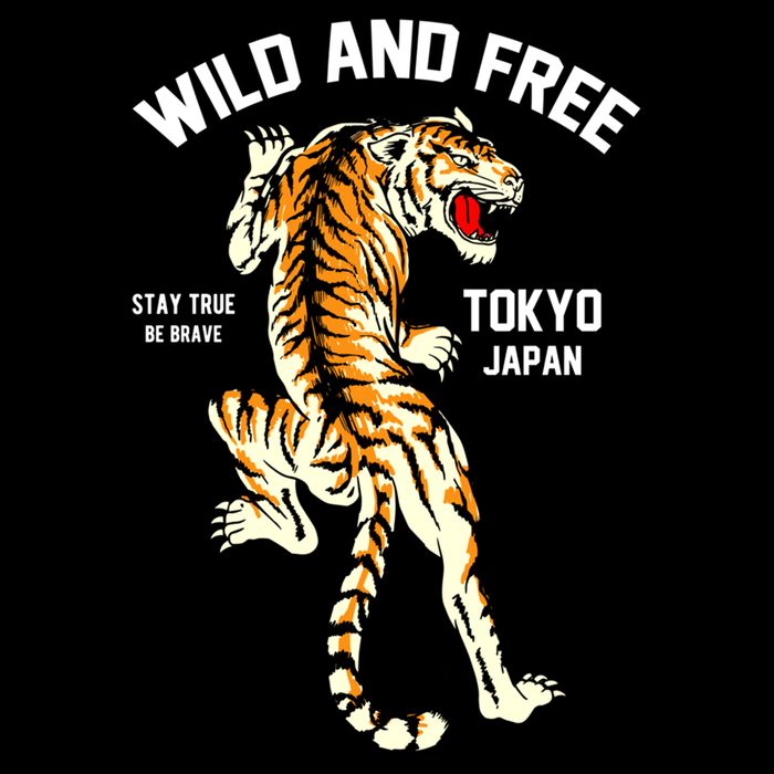 Wild And Free Enjoy Cool Brave Tokyo Japan Wild Tiger Graphic Gift Doggie Tank