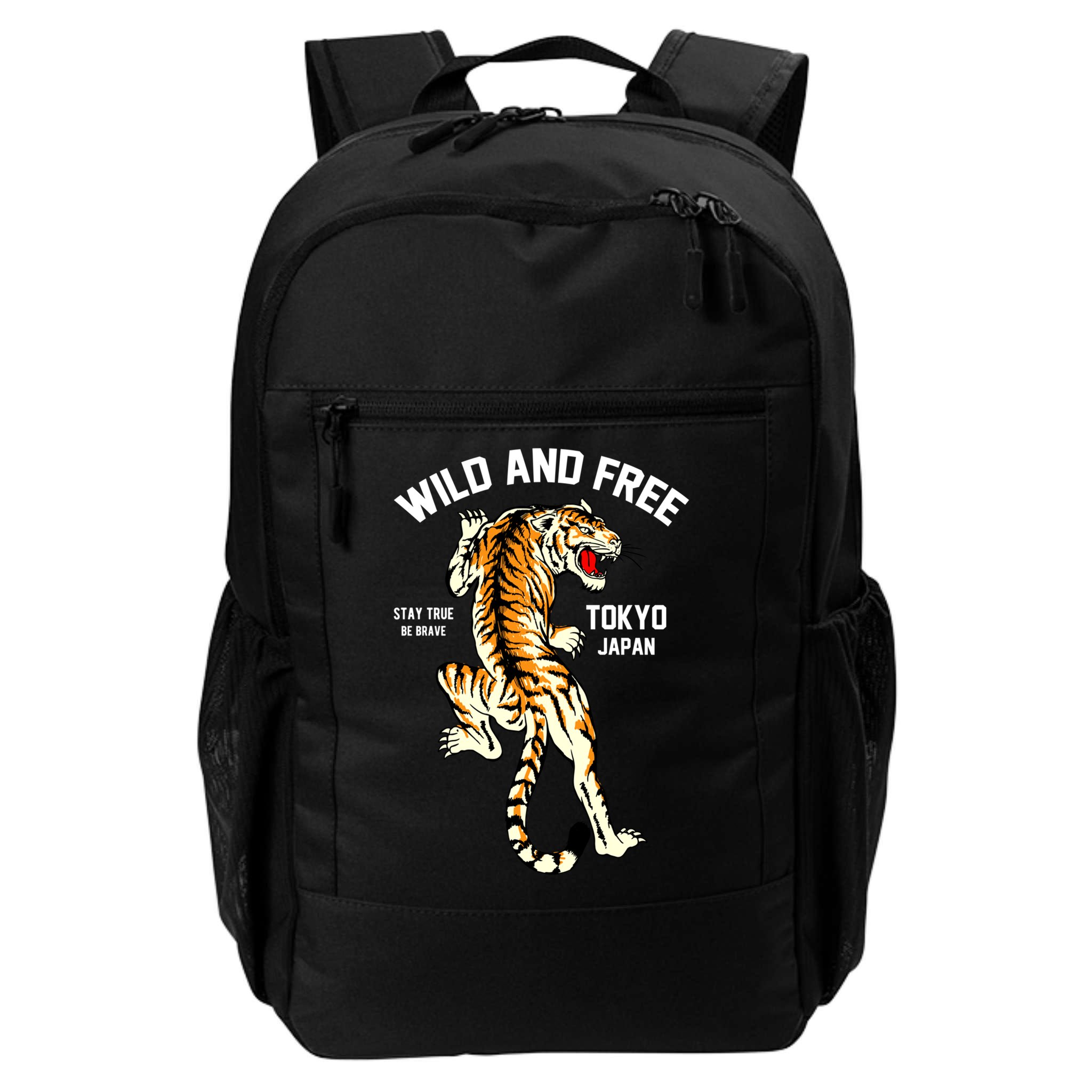Wild And Free Enjoy Cool Brave Tokyo Japan Wild Tiger Graphic Gift Backpack