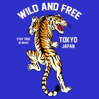 Wild And Free Enjoy Cool Brave Tokyo Japan Wild Tiger Graphic Gift Long Sleeve Shirt