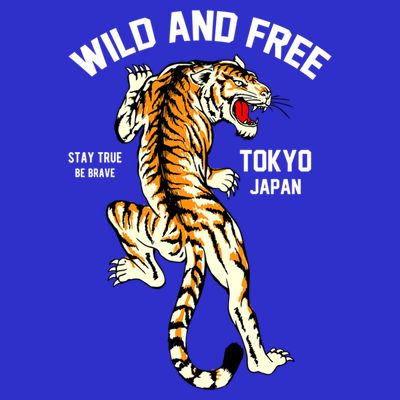 Wild And Free Enjoy Cool Brave Tokyo Japan Wild Tiger Graphic Gift T-Shirt