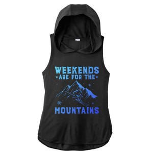 Weekends Are For The Mountains Skier Skiing Gift Ladies PosiCharge Tri-Blend Wicking Draft Hoodie Tank